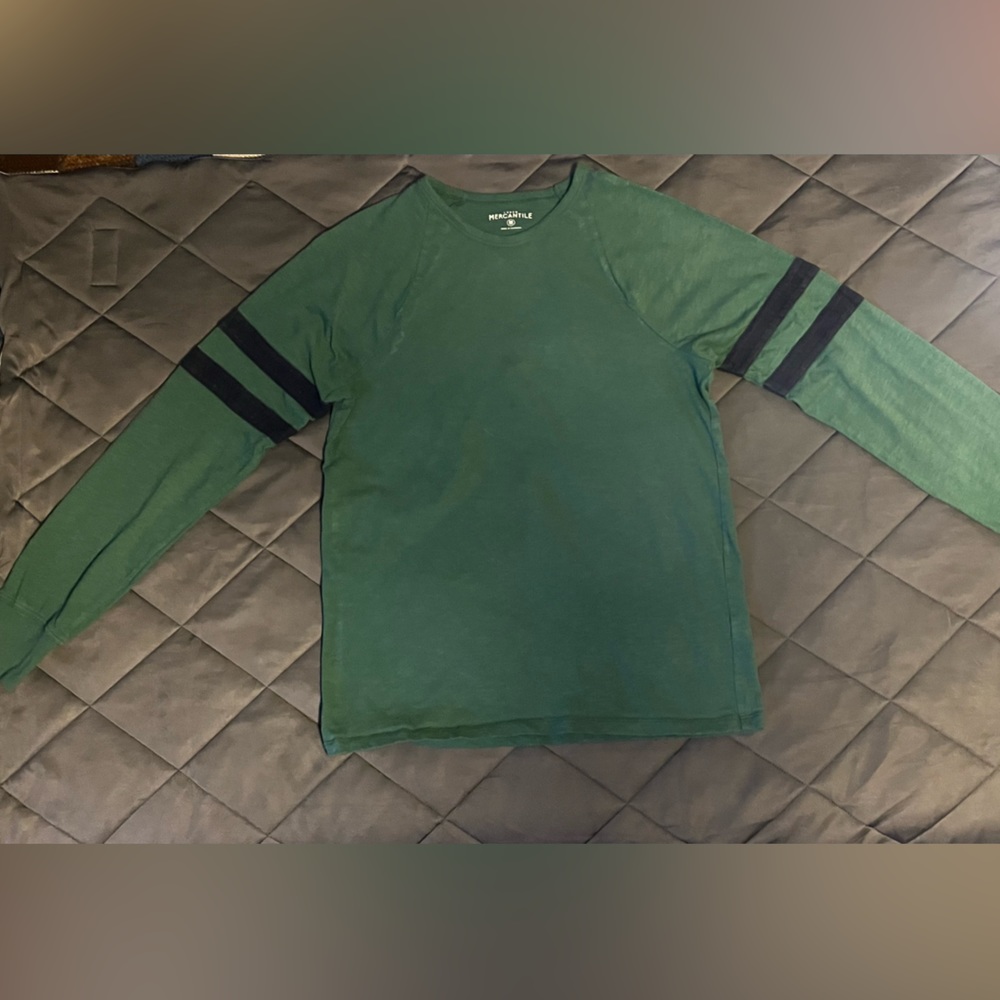 J Crew Green Varsity Stripe Long Sleeve